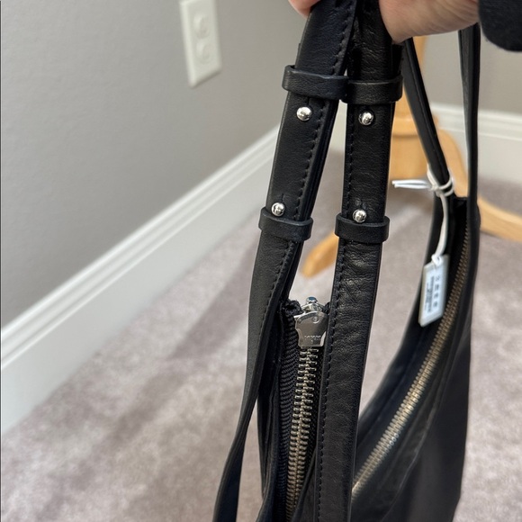 COS black leather modern minimalist hobo large NWT - Picture 3 of 12